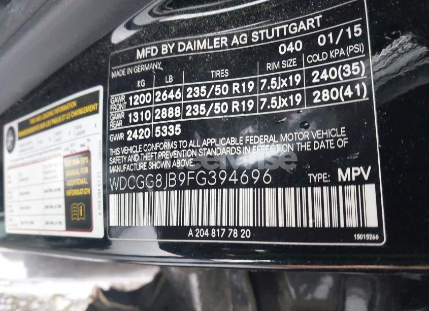 Photo 9 of 2015 Mercedes-benz Glk 350 4MATIC (VIN WDCGG8JB9FG394696)