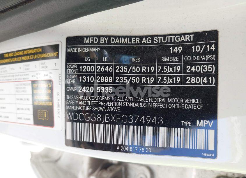Photo 9 of 2015 Mercedes-benz Glk 350 4MATIC (VIN WDCGG8JBXFG374943)