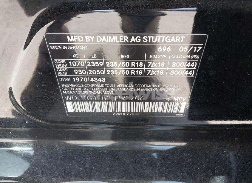 Photo 9 of 2018 Mercedes-benz Gla 250 (VIN WDCTG4EB2JJ392706)