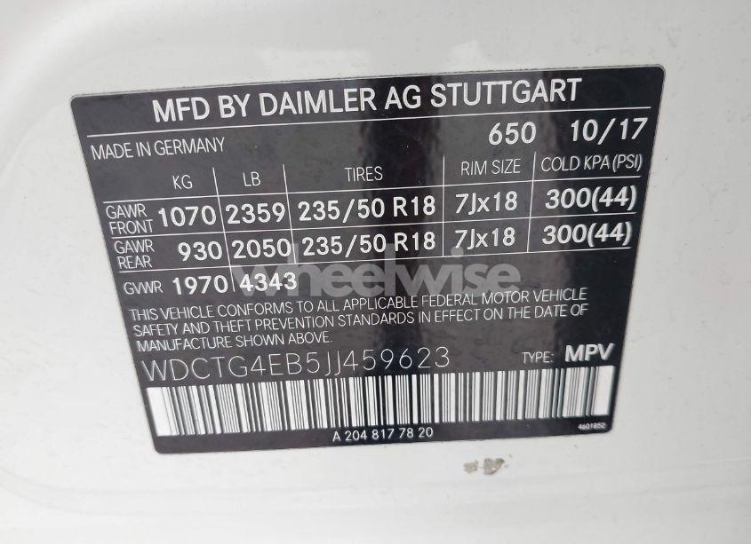 Photo 9 of 2018 Mercedes-benz Gla 250 (VIN WDCTG4EB5JJ459623)