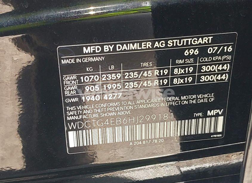 Photo 9 of 2017 Mercedes-benz Gla 250 (VIN WDCTG4EB6HJ299181)