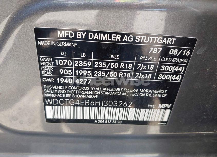 Photo 9 of 2017 Mercedes-benz Gla 250 (VIN WDCTG4EB6HJ303262)