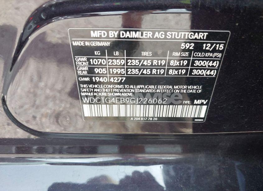 Photo 9 of 2016 Mercedes-benz Gla 250 (VIN WDCTG4EB9GJ226062)