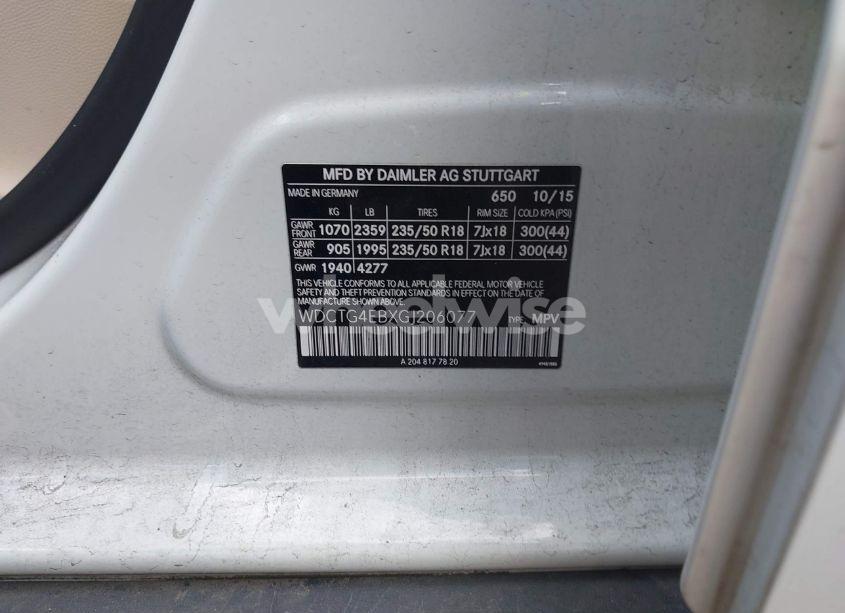 Photo 9 of 2016 Mercedes-benz Gla 250 (VIN WDCTG4EBXGJ206077)