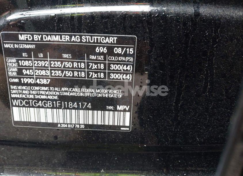 Photo 9 of 2015 Mercedes-benz Gla 250 4MATIC (VIN WDCTG4GB1FJ184174)