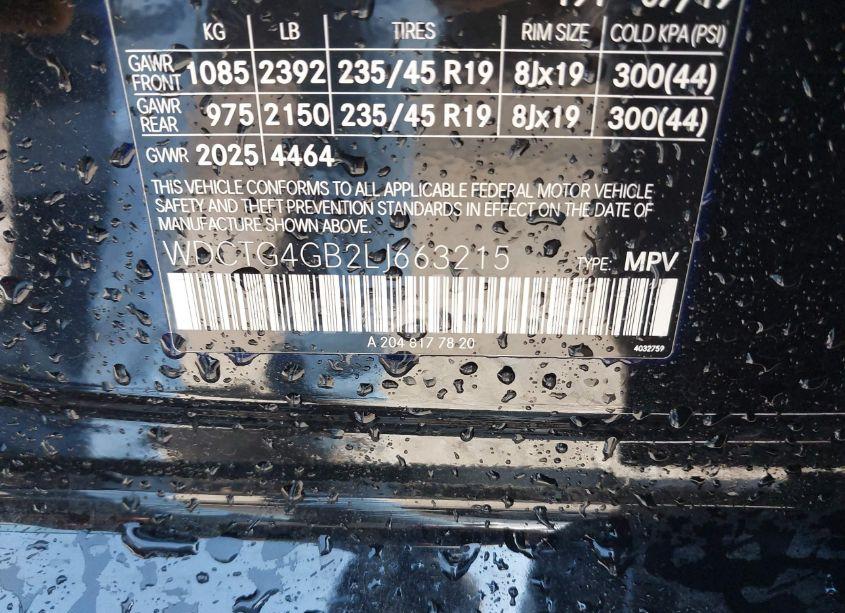 Photo 9 of 2020 Mercedes-benz Gla 250 4MATIC (VIN WDCTG4GB2LJ663215)