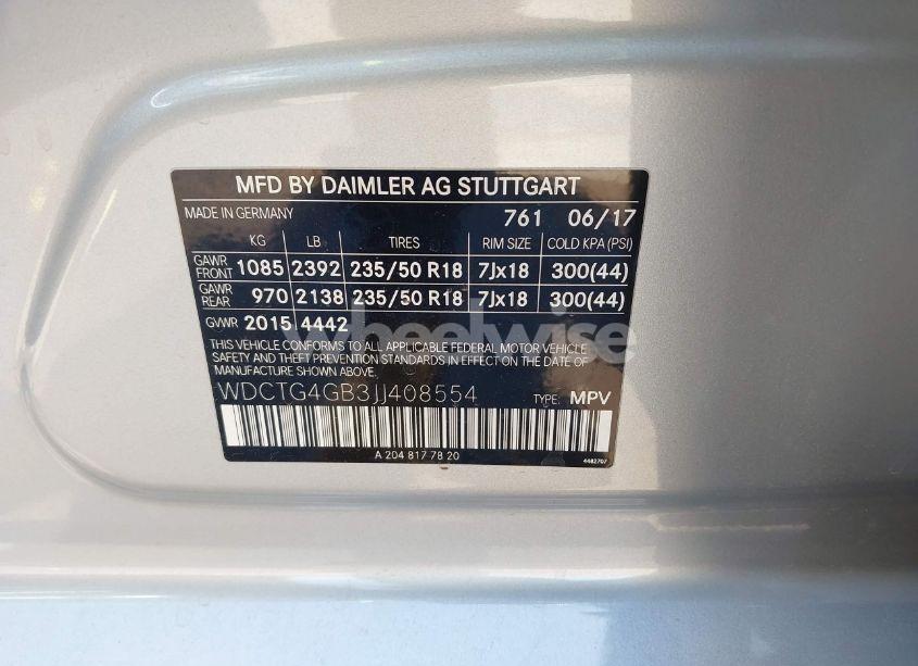 Photo 9 of 2018 Mercedes-benz Gla 250 4MATIC (VIN WDCTG4GB3JJ408554)