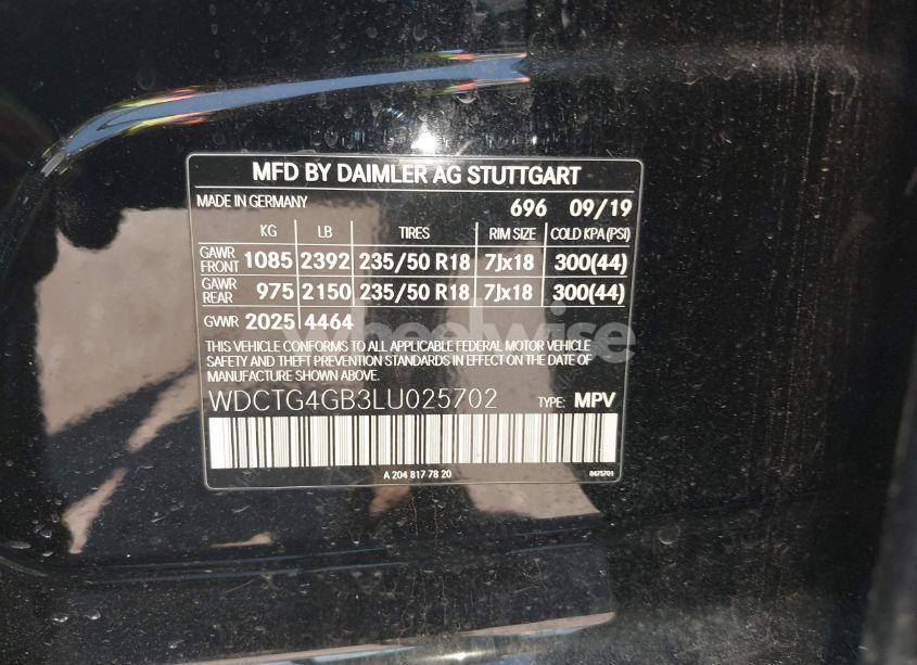 Photo 9 of 2020 Mercedes-benz Gla 250 4MATIC (VIN WDCTG4GB3LU025702)