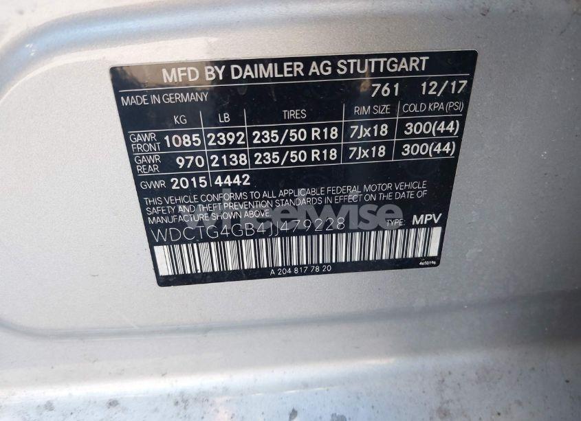 Photo 9 of 2018 Mercedes-benz Gla 250 4MATIC (VIN WDCTG4GB4JJ479228)