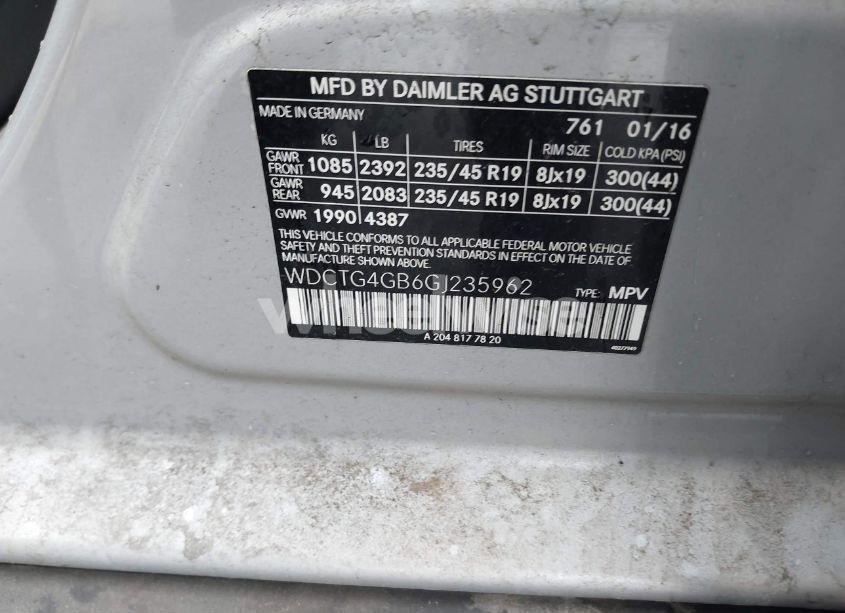 Photo 9 of 2016 Mercedes-benz Gla 250 4MATIC (VIN WDCTG4GB6GJ235962)