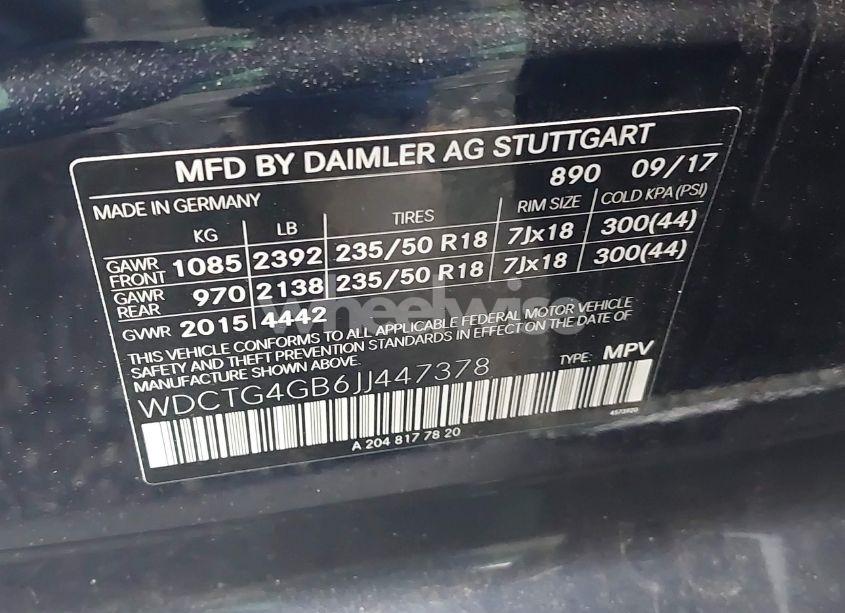 Photo 9 of 2018 Mercedes-benz Gla 250 4MATIC (VIN WDCTG4GB6JJ447378)