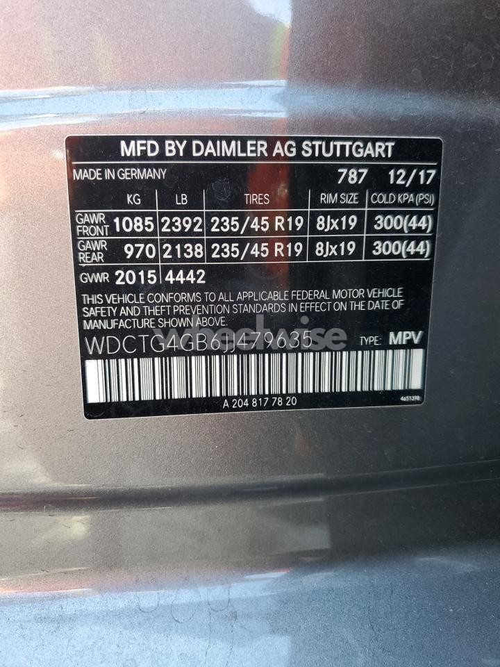 Photo 13 of 2018 MERCEDES-BENZ GLA 250 4MATIC (VIN WDCTG4GB6JJ479635)