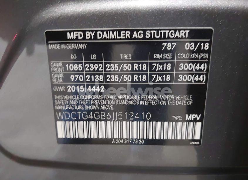 Photo 9 of 2018 Mercedes-benz Gla 250 4MATIC (VIN WDCTG4GB6JJ512410)