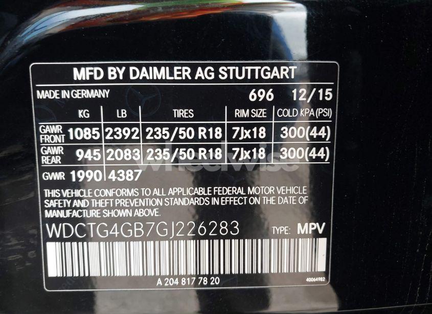 Photo 9 of 2016 Mercedes-benz Gla 250 4MATIC (VIN WDCTG4GB7GJ226283)