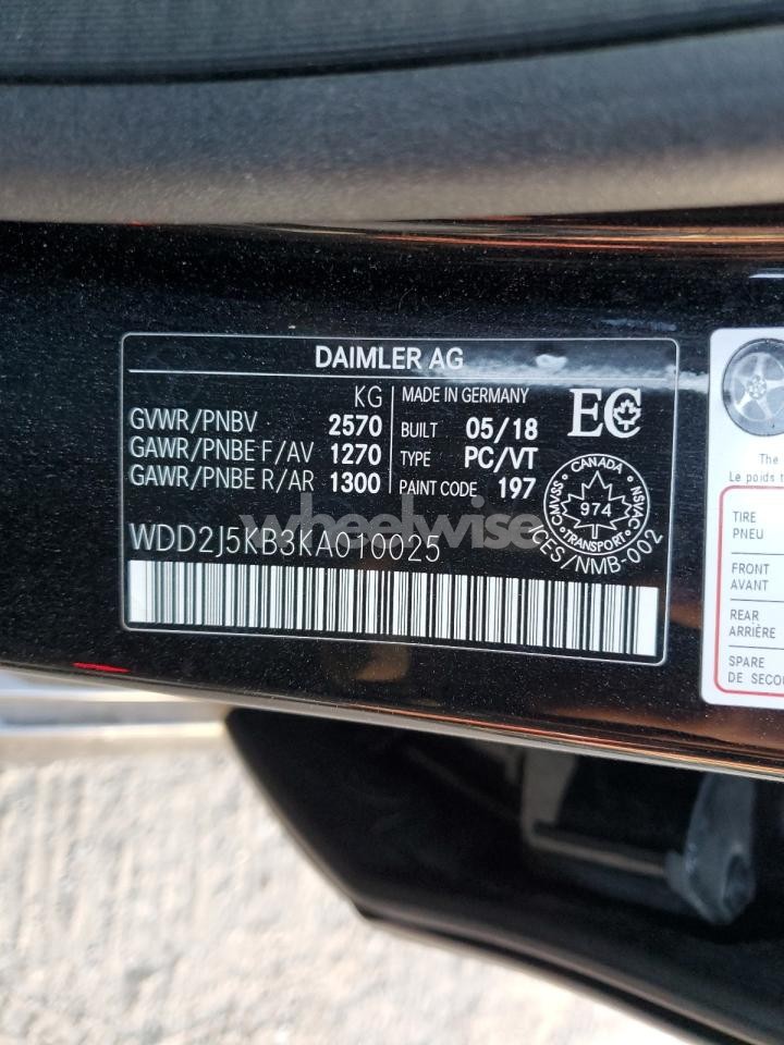 Photo 13 of 2019 MERCEDES-BENZ CLS 450 4MATIC (VIN WDD2J5KB3KA010025)