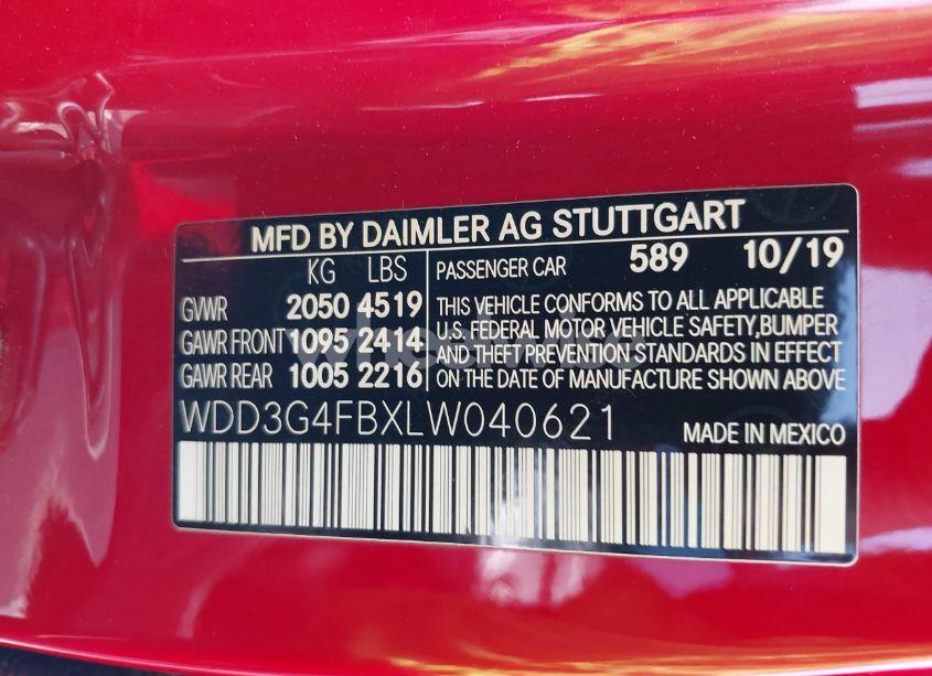Photo 9 of 2020 Mercedes-benz A 220 4MATIC (VIN WDD3G4FBXLW040621)
