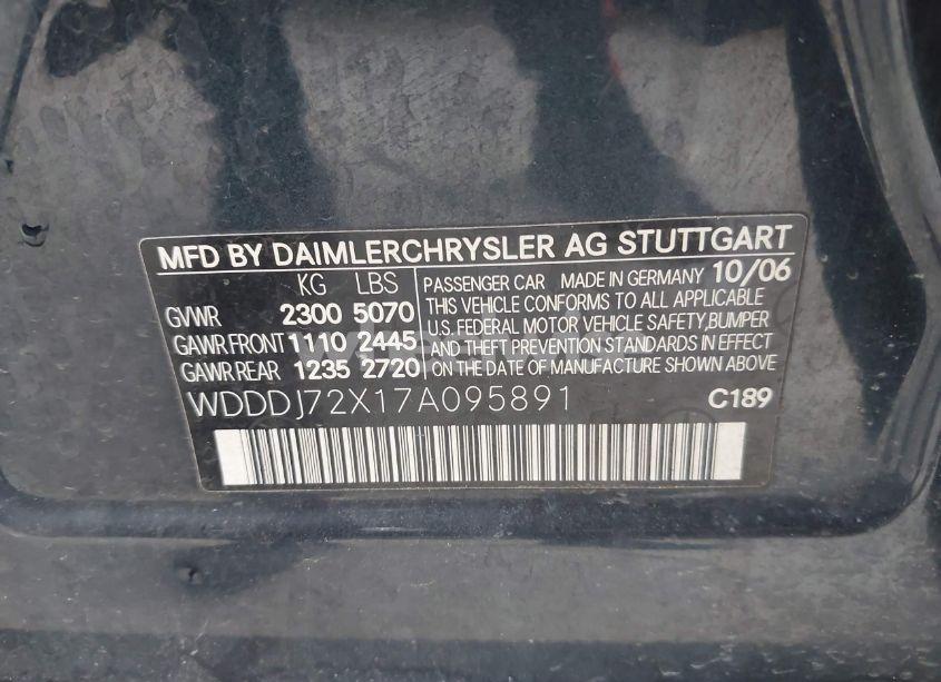 Photo 9 of 2007 Mercedes-benz Cls 550 (VIN WDDDJ72X17A095891)