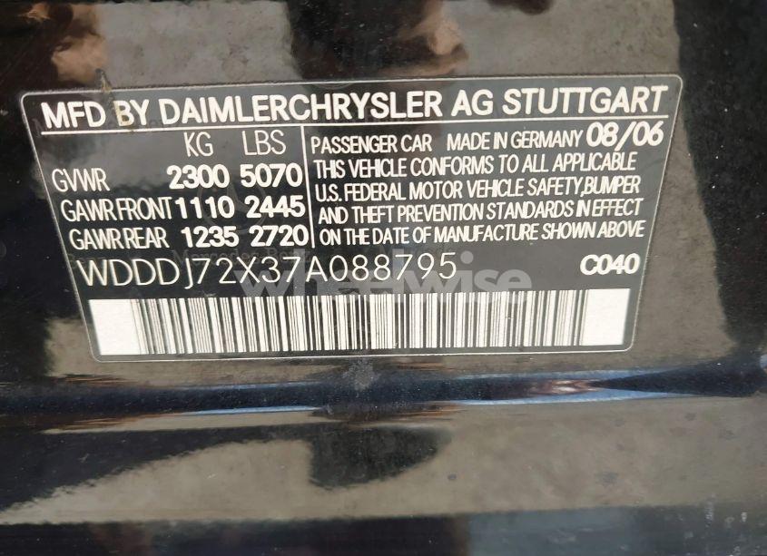Photo 9 of 2007 Mercedes-benz Cls 550 (VIN WDDDJ72X37A088795)