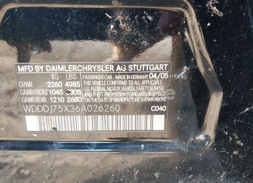 Photo 9 of 2006 Mercedes-benz Cls 500 (VIN WDDDJ75X36A026260)