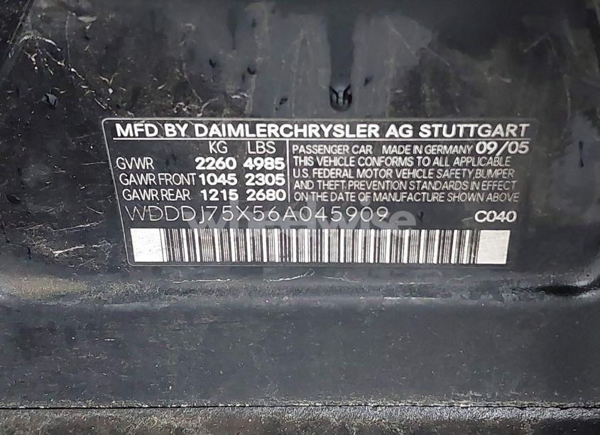 Photo 9 of 2006 Mercedes-benz Cls 500C (VIN WDDDJ75X56A045909)