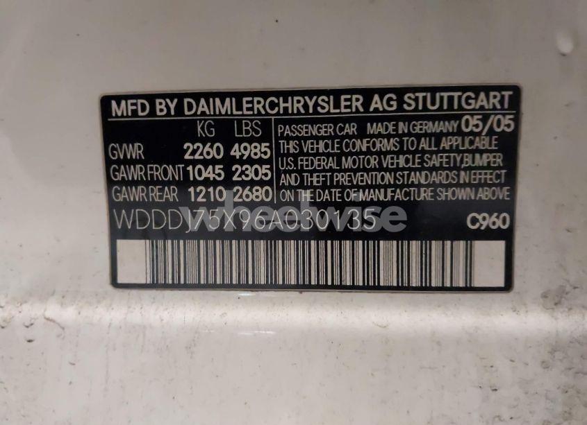 Photo 9 of 2006 Mercedes-benz Cls 500 (VIN WDDDJ75X96A030135)