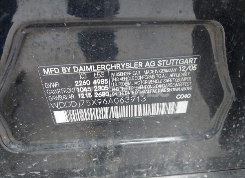 Photo 9 of 2006 Mercedes-benz Cls 500 (VIN WDDDJ75X96A063913)