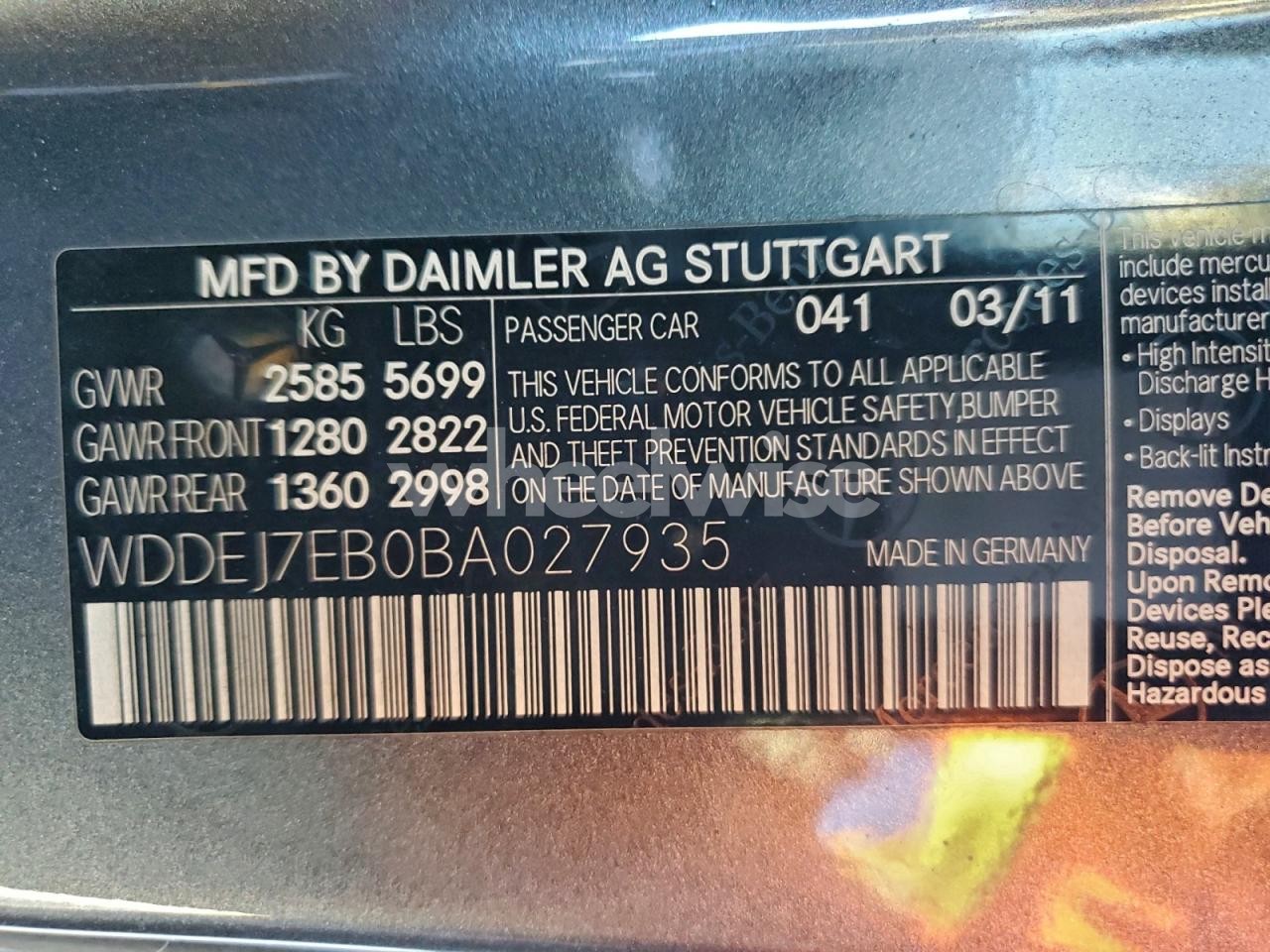 Photo 12 of 2011 MERCEDES-BENZ CL 63 AMG (VIN WDDEJ7EB0BA027935)