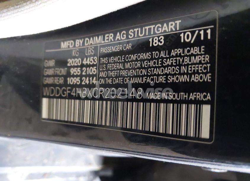 Photo 9 of 2012 Mercedes-benz C 250 LUXURY/SPORT (VIN WDDGF4HBXCR202148)