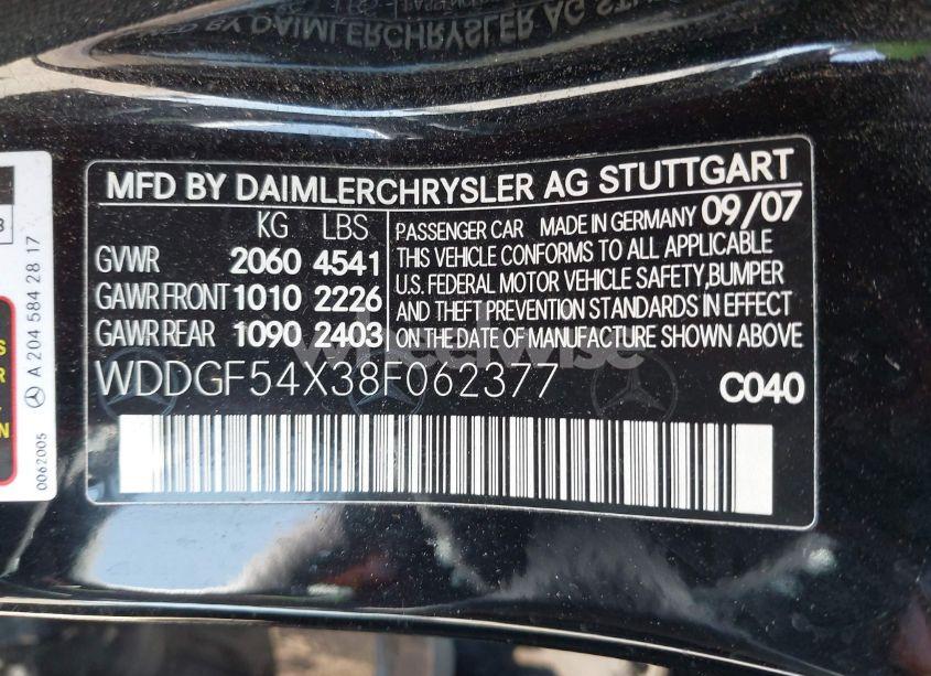 Photo 9 of 2008 Mercedes-benz C 300 LUXURY/SPORT (VIN WDDGF54X38F062377)