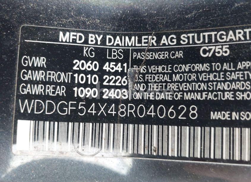 Photo 9 of 2008 Mercedes-benz C 300 LUXURY/SPORT (VIN WDDGF54X48R040628)