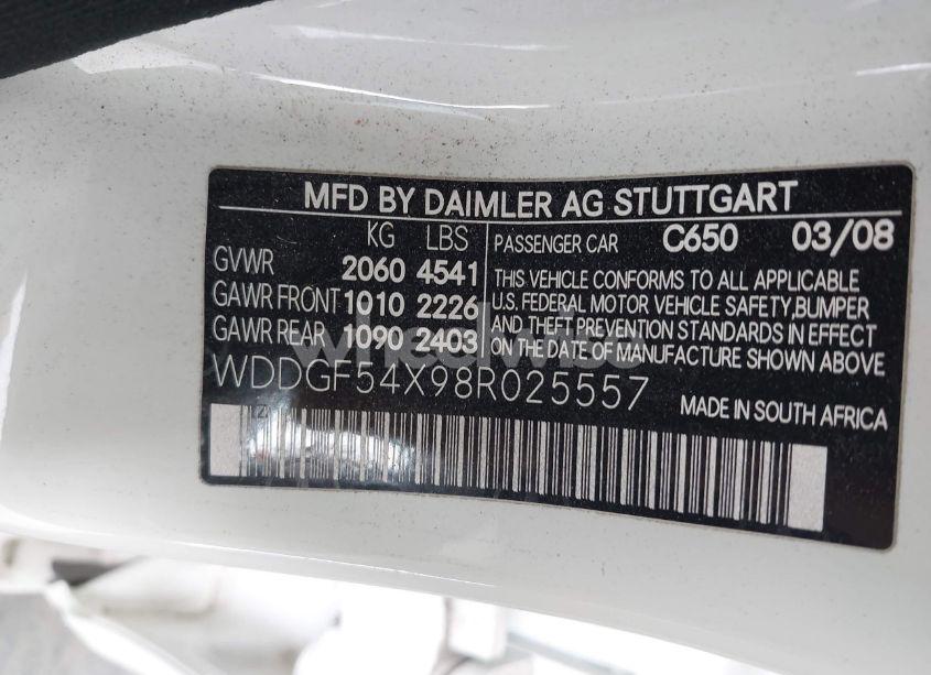 Photo 9 of 2008 Mercedes-benz C 300 LUXURY/SPORT (VIN WDDGF54X98R025557)