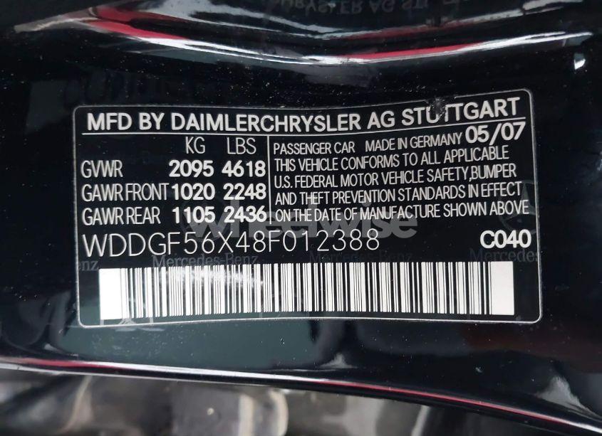 Photo 9 of 2008 Mercedes-benz C 350 SPORT (VIN WDDGF56X48F012388)