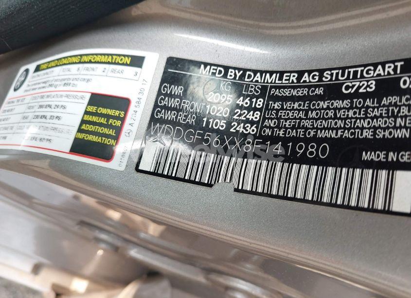 Photo 9 of 2008 Mercedes-benz C 350 SPORT (VIN WDDGF56XX8F141980)