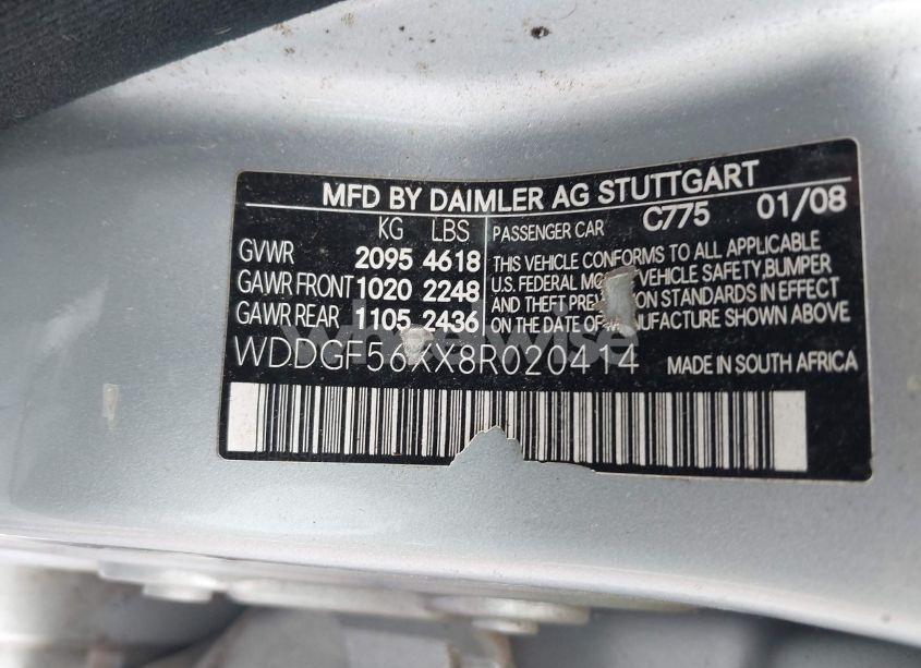 Photo 9 of 2008 Mercedes-benz C 350 SPORT (VIN WDDGF56XX8R020414)