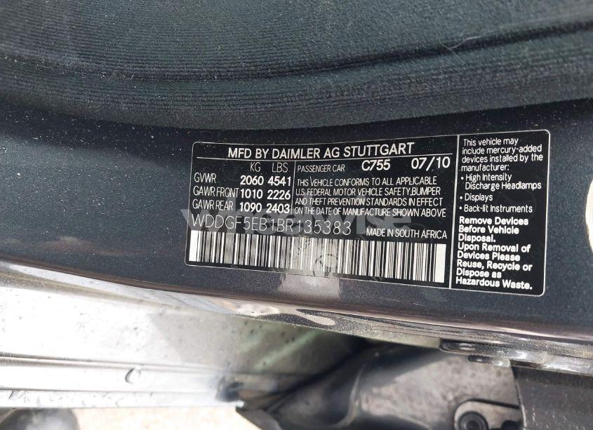 Photo 9 of 2011 Mercedes-benz C 300 LUXURY/SPORT (VIN WDDGF5EB1BR135383)