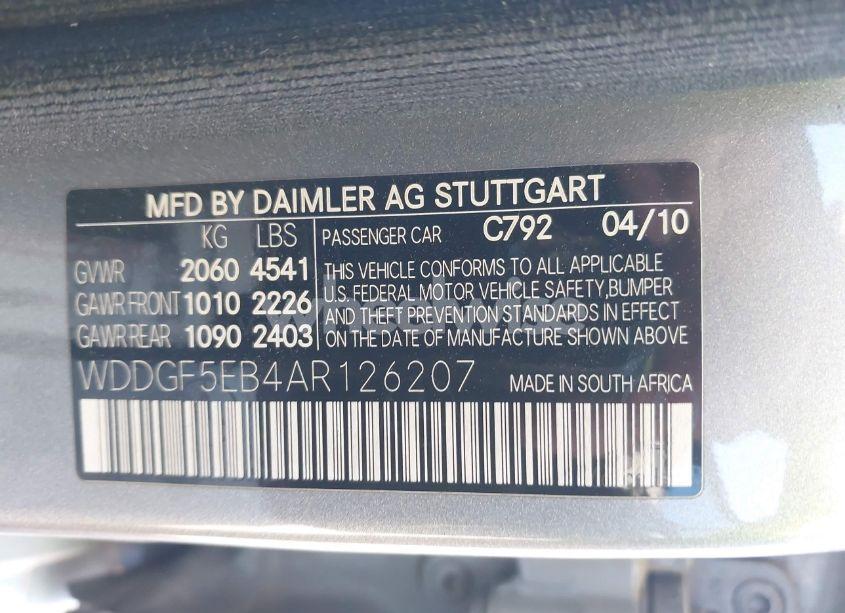 Photo 9 of 2010 Mercedes-benz C 300 LUXURY/SPORT (VIN WDDGF5EB4AR126207)