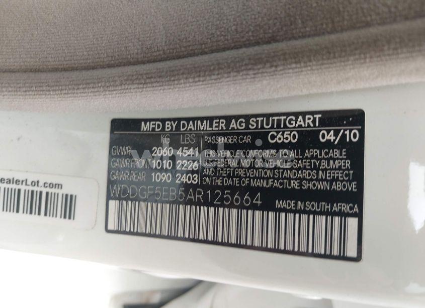 Photo 9 of 2010 Mercedes-benz C 300 LUXURY/SPORT (VIN WDDGF5EB5AR125664)