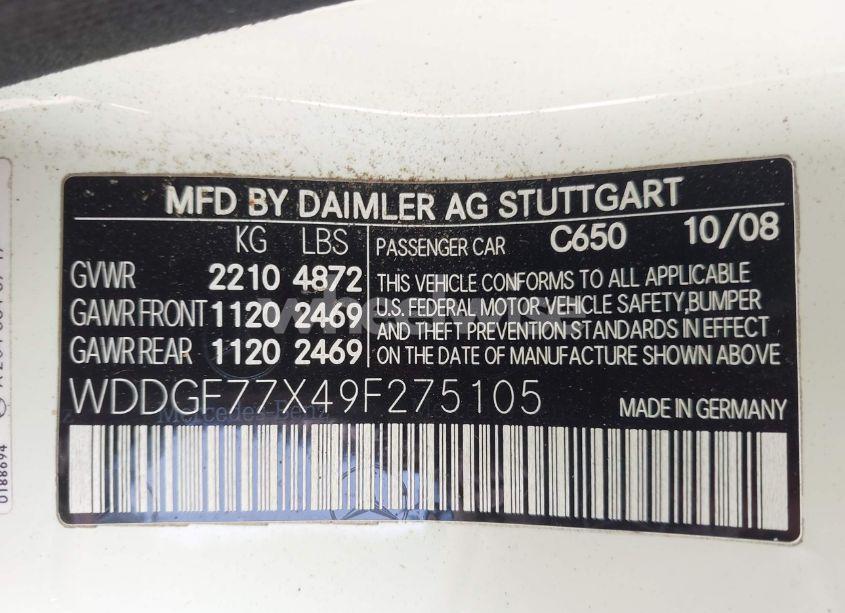 Photo 9 of 2009 Mercedes-benz C 63 AMG (VIN WDDGF77X49F275105)