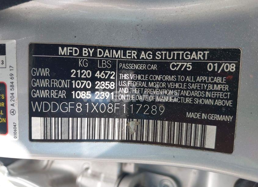 Photo 9 of 2008 Mercedes-benz C 300 LUXURY 4MATIC/SPORT 4MATIC (VIN WDDGF81X08F117289)