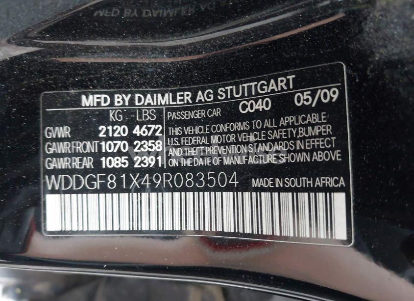 Photo 9 of 2009 Mercedes-benz C 300 LUXURY 4MATIC/SPORT 4MATIC (VIN WDDGF81X49R083504)