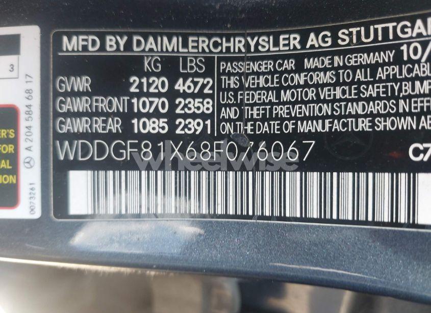 Photo 9 of 2008 Mercedes-benz C 300 LUXURY 4MATIC/SPORT 4MATIC (VIN WDDGF81X68F076067)