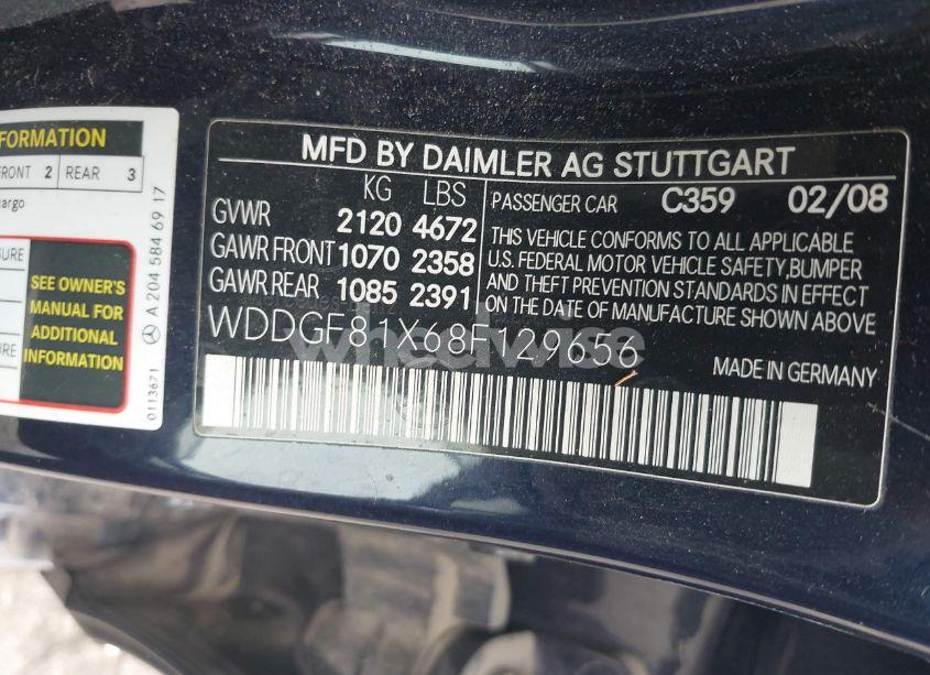 Photo 9 of 2008 Mercedes-benz C 300 LUXURY 4MATIC/SPORT 4MATIC (VIN WDDGF81X68F129656)