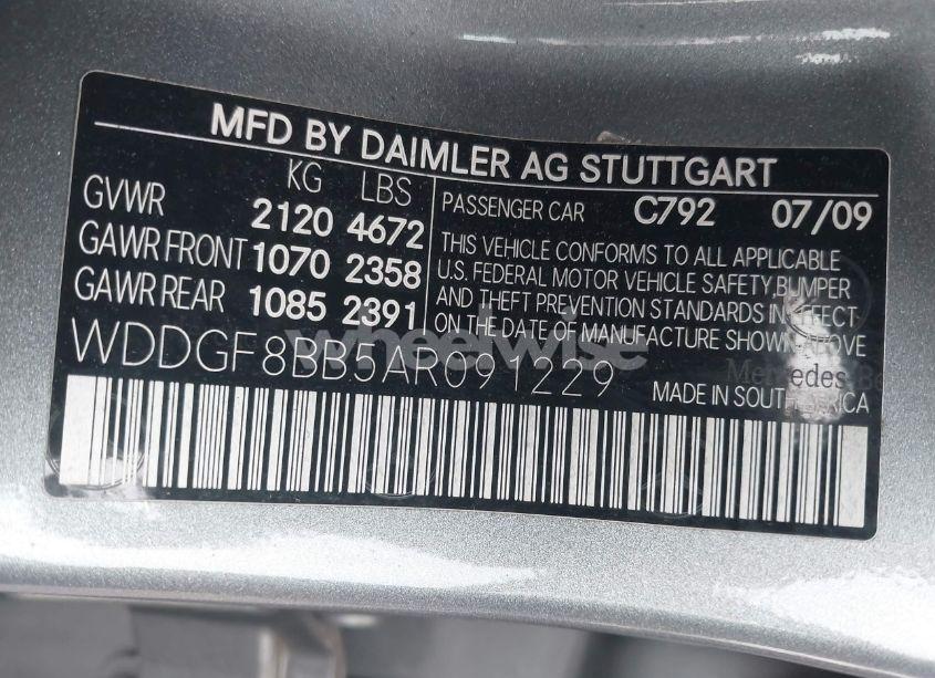 Photo 9 of 2010 Mercedes-benz C 300 LUXURY 4MATIC/SPORT 4MATIC (VIN WDDGF8BB5AR091229)