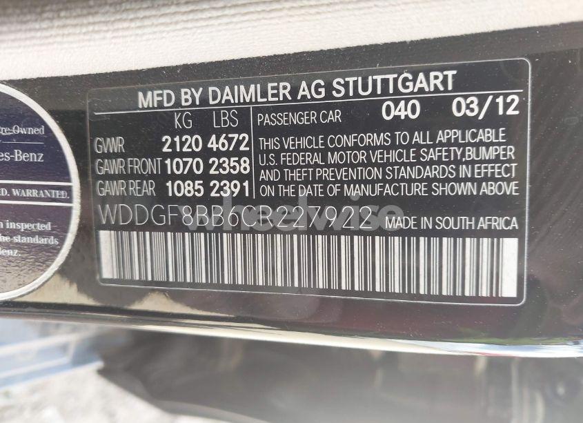 Photo 9 of 2012 Mercedes-benz C 300 LUXURY 4MATIC/SPORT 4MATIC (VIN WDDGF8BB6CR227922)