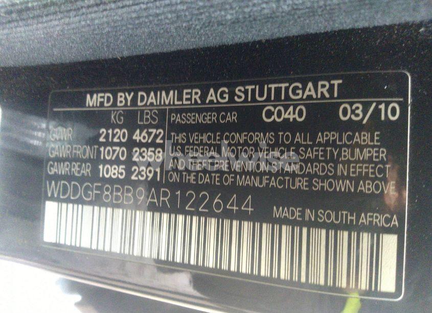 Photo 9 of 2010 Mercedes-benz C 300 LUXURY 4MATIC/SPORT 4MATIC (VIN WDDGF8BB9AR122644)