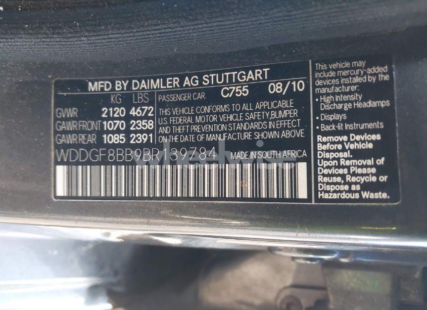 Photo 9 of 2011 Mercedes-benz C 300 LUXURY 4MATIC/SPORT 4MATIC (VIN WDDGF8BB9BR139784)