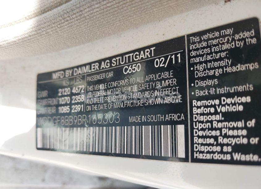 Photo 9 of 2011 Mercedes-benz C 300 (VIN WDDGF8BB9BR165303)