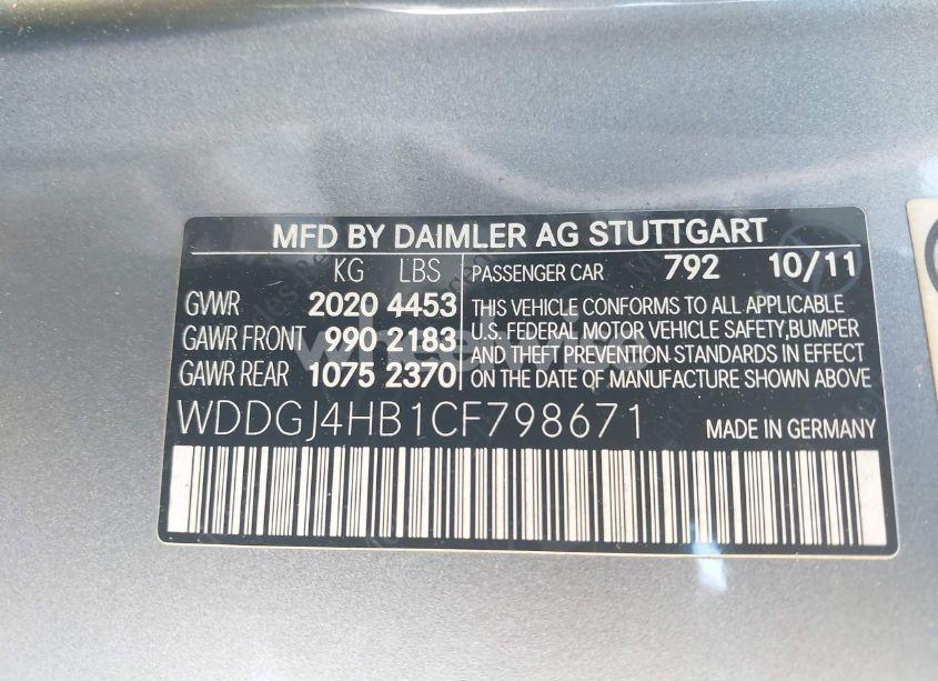 Photo 9 of 2012 Mercedes-benz C 250 (VIN WDDGJ4HB1CF798671)