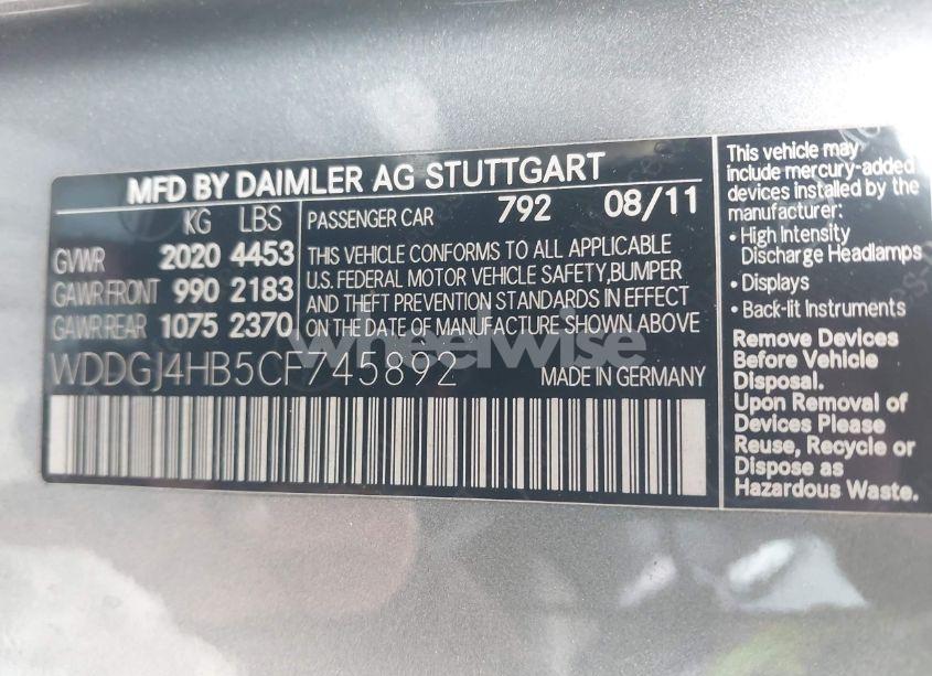 Photo 9 of 2012 Mercedes-benz C 250 (VIN WDDGJ4HB5CF745892)