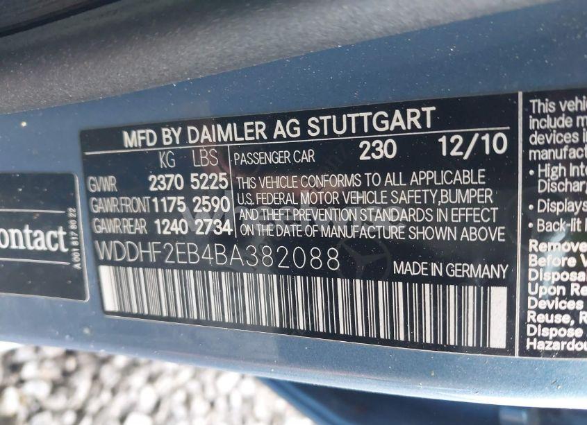 Photo 9 of 2011 Mercedes-benz E 350 BLUETEC (VIN WDDHF2EB4BA382088)